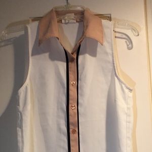 Sleeveless Collared Shirt Coincide Chance